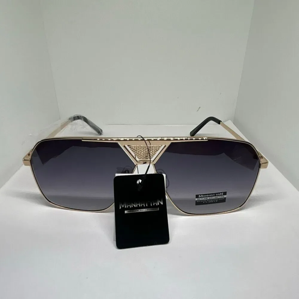 Manhattan Style Collection Shield Aviator Sunglasses UV400 – New